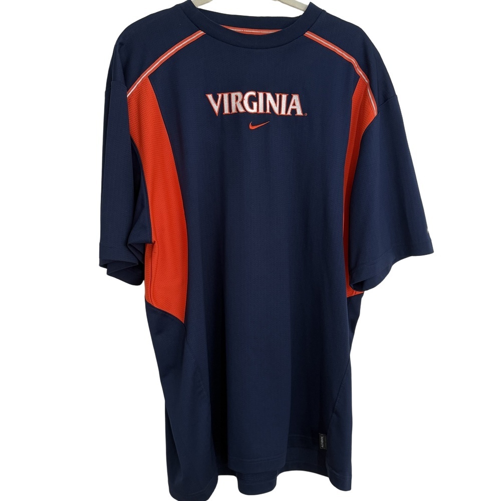 University Of Virginia UVA Navy Orange Short Sleeve Shirt No Size‎ Tag
